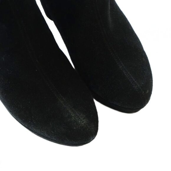 Gucci Long Boots Wedge Sole Thick Sole Logo Suede 34.5 21.5cm (8.46in) Black - Picture 4 of 8